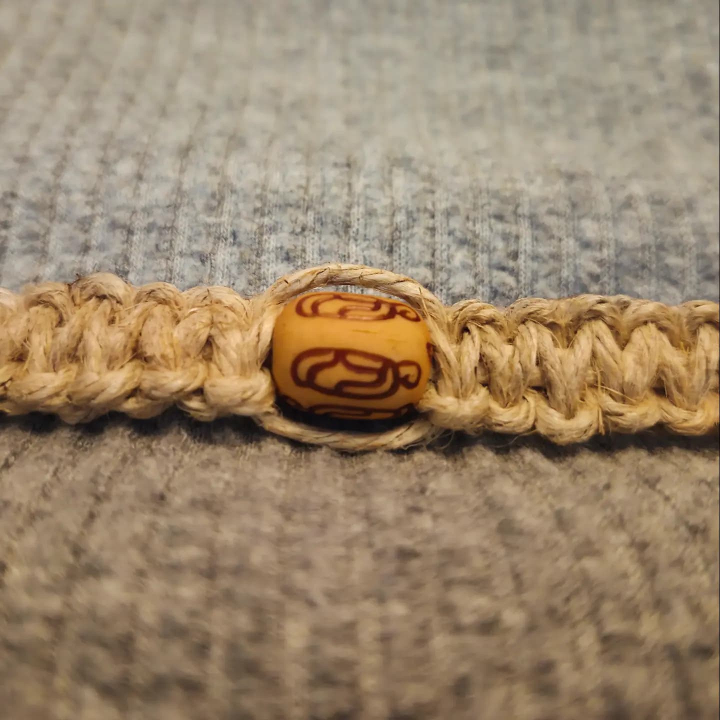 Hemp necklace w/ acrylic beads — view 3