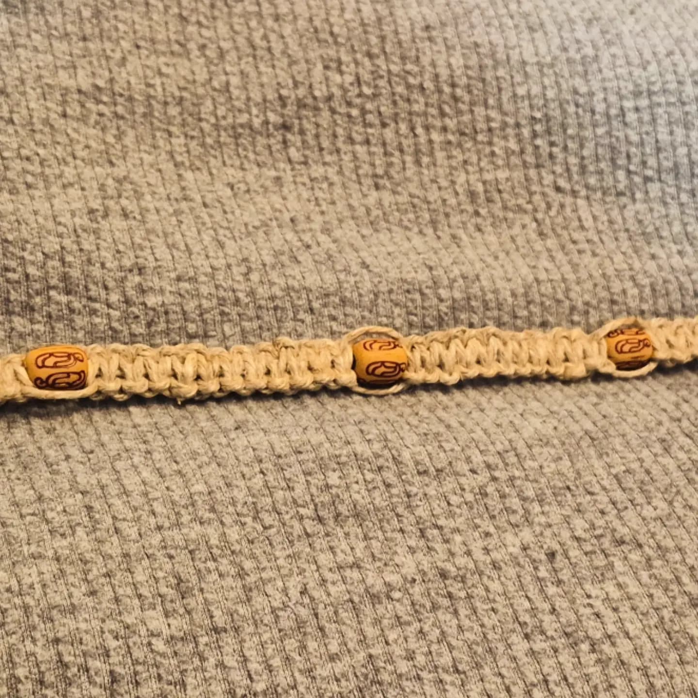 Hemp necklace w/ acrylic beads — view 5