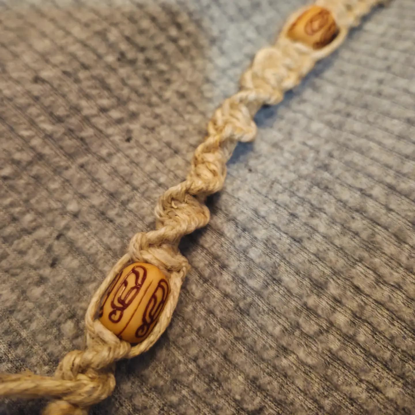 Hemp necklace w/ acrylic beads — view 2