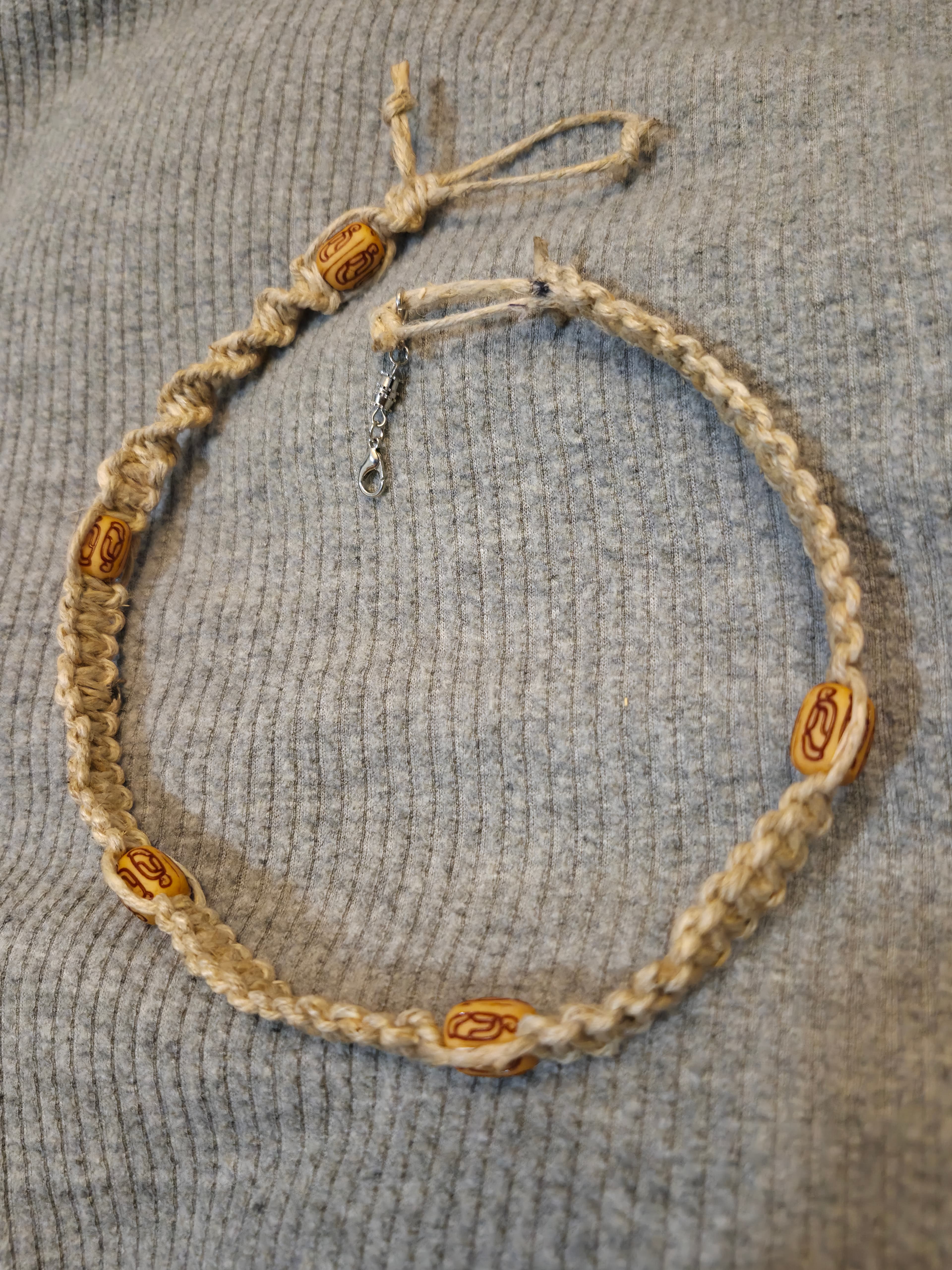 Hemp necklace w/ acrylic beads — view 6